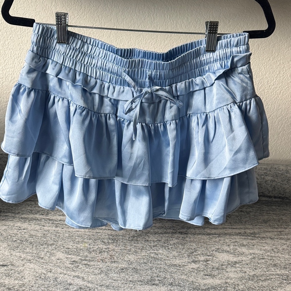 American Threads Sky Blue Gathered Skirt